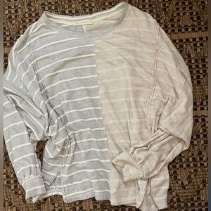Boutique blu pepper striped top